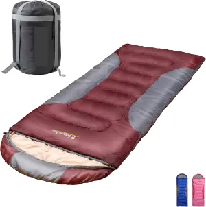 0 Degree Winter Sleeping Bags for Adults Camping (450GSM) - Temp Range (5F32F) Portable Waterproof Compression Sack- Camping Sleeping Bags for Big and Tall in Env Hoodie: Backpacking Hiking 4 Season