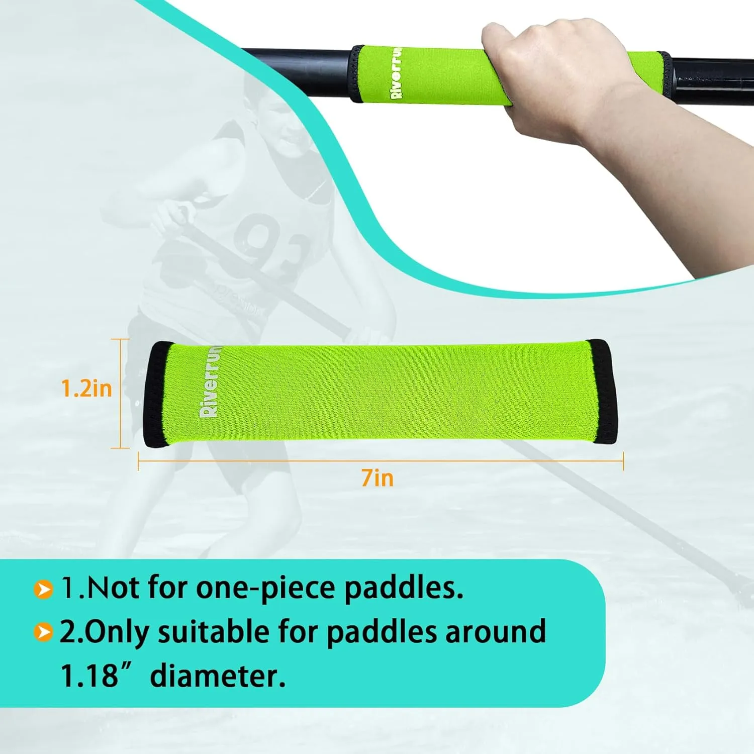 1007 Kayak Paddle Grips Non-Slip Rubber Blister Prevention Ultra-Light & Soft Paddle Grips Kayak Accessories for Standard 31mm/1.22 Inch Diameter Take-Apart Kayak Paddles
