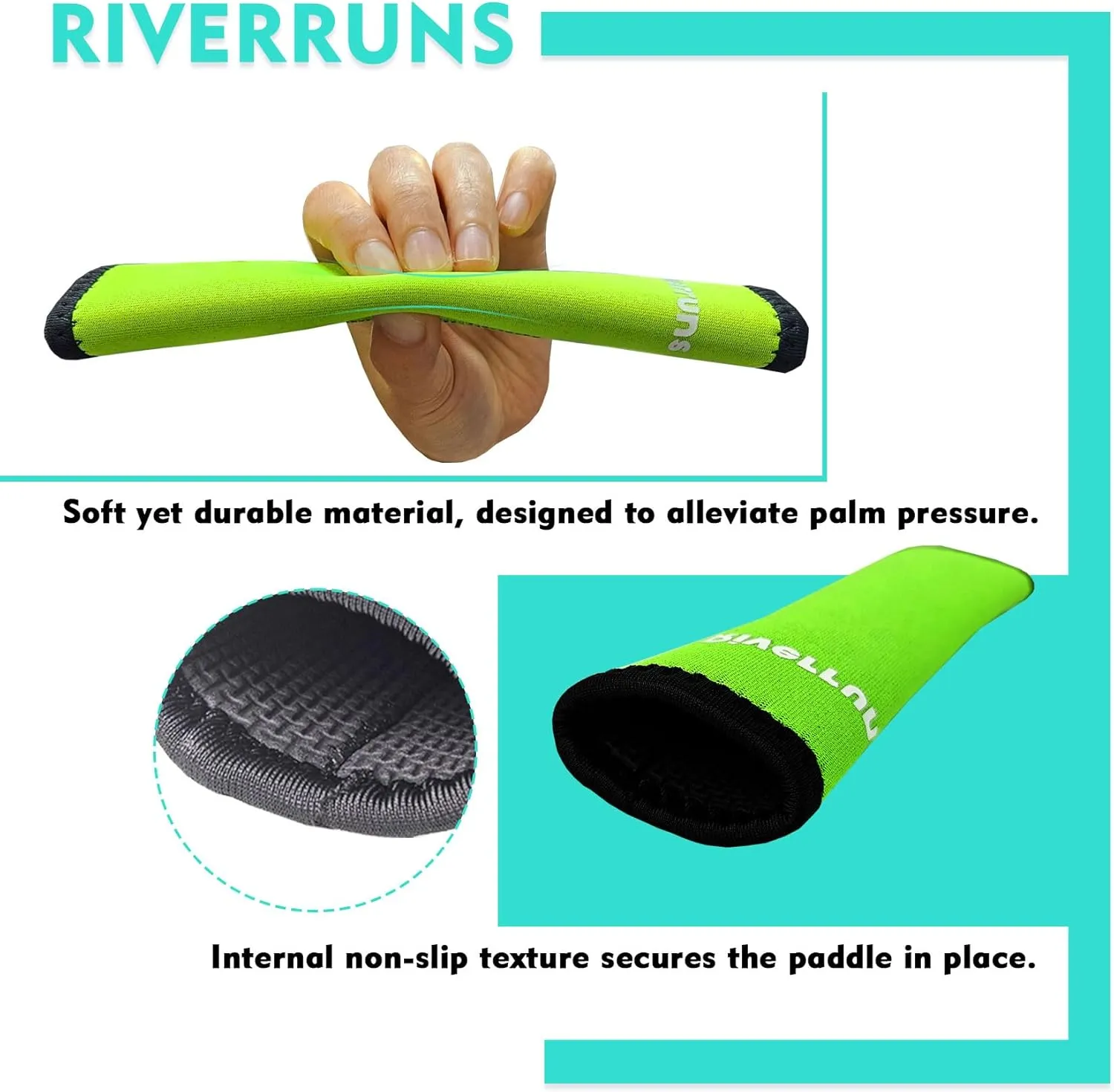 1007 Kayak Paddle Grips Non-Slip Rubber Blister Prevention Ultra-Light & Soft Paddle Grips Kayak Accessories for Standard 31mm/1.22 Inch Diameter Take-Apart Kayak Paddles