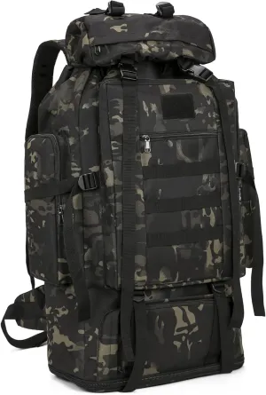 100L Tactical Military Backpack for Men - Waterproof Hiking & Hunting Pack with MOLLE System, Adjustable Suspension, Survival Gear Compartment - Outdoor Camping, Trekking Travel Backpack