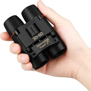 30x60 Mini Compact Binoculars for Adults, Portable Pocket Foldable Binoculars for Waterproof Bird Watching, Mountaineering, Outdoor Hunting