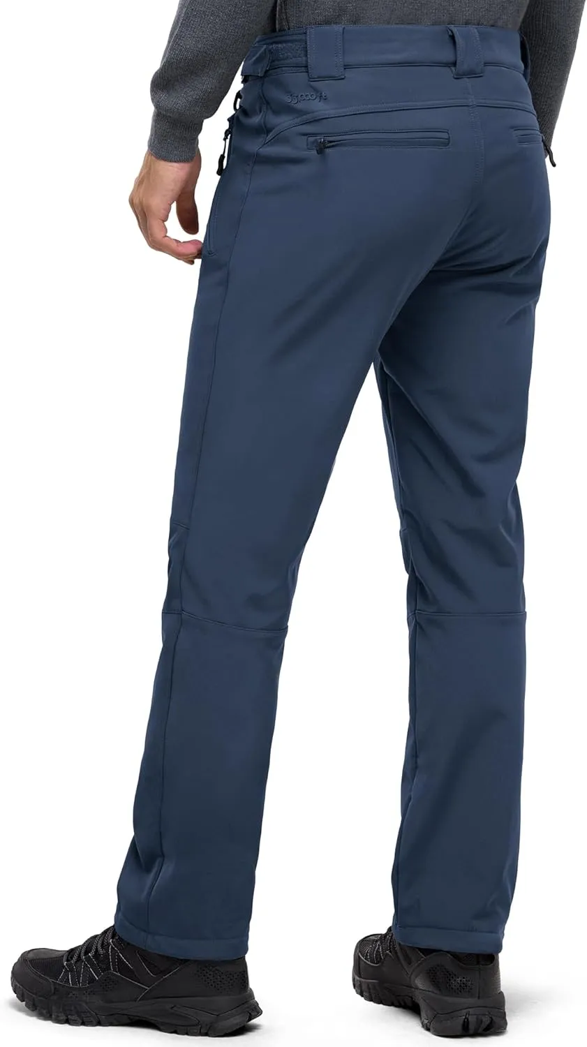 33,000ft Men's Winter Snow Ski Fleece Lined Pants Warm Waterproof Softshell Insulated for Snowboard Outdoor Work Hiking