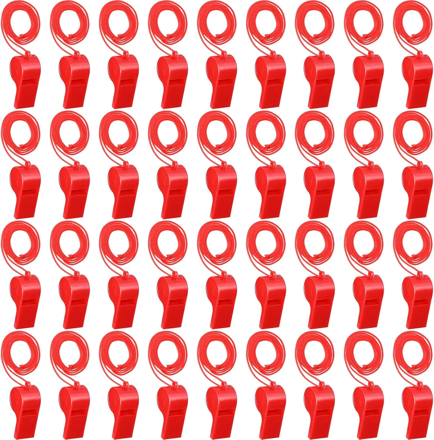 36 Pcs Plastic Whistles with Lanyard Lifeguard ref Whistle Sports Whistle Loud Crisp Sports Whistle Emergency Whistle