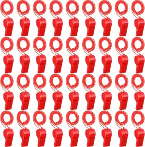 36 Pcs Plastic Whistles with Lanyard Lifeguard ref Whistle Sports Whistle Loud Crisp Sports Whistle Emergency Whistle