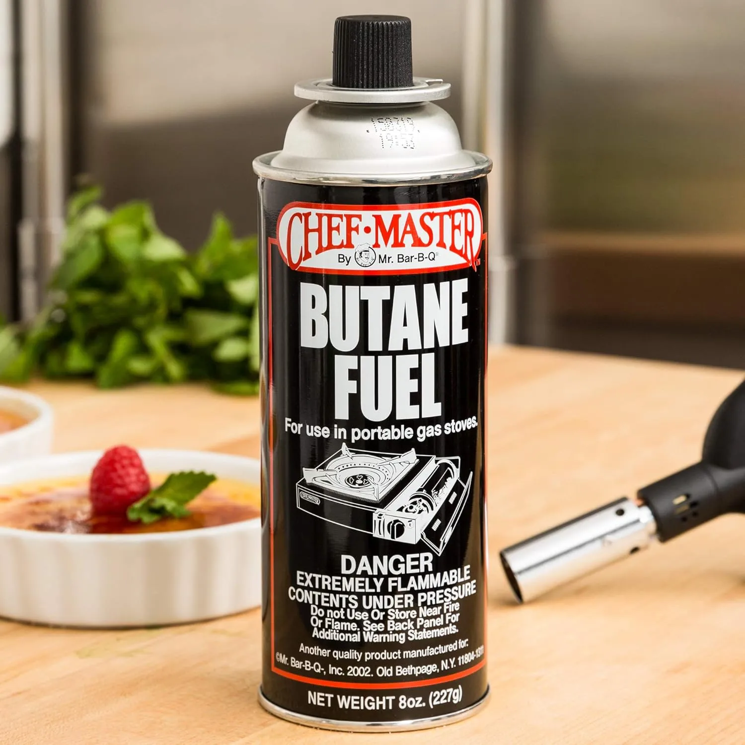 4 x 8oz. Butane Fuel Canister, Tin Fuel Refill for Kitchen Torch, Portable Camp Stove, Butane Camp Stove, Tin Canister for Picnics, Outdoor Cooking & Grilling & Camping Essentials by Chef Master 90340