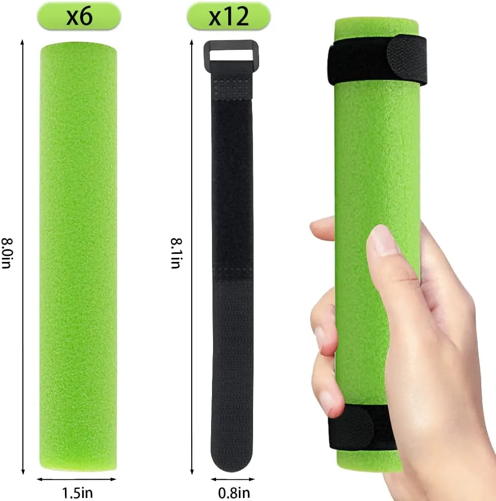 6 Pack Fishing Rod Floats for Kayaking Floaters Poles Propel Paddle Gear Foam Rod Floaties for Boats and Kayaks