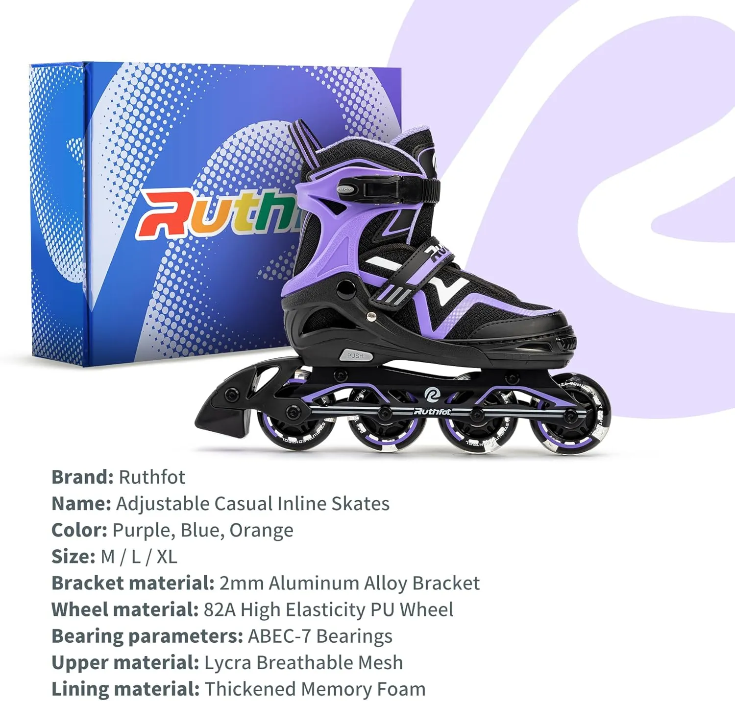 Adjustable Inline Skates for Boys and Girls with Full Light Up Wheels, Outdoor Rollerskates for Kids and Women