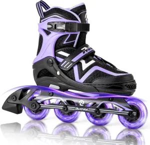 Adjustable Inline Skates for Boys and Girls with Full Light Up Wheels, Outdoor Rollerskates for Kids and Women