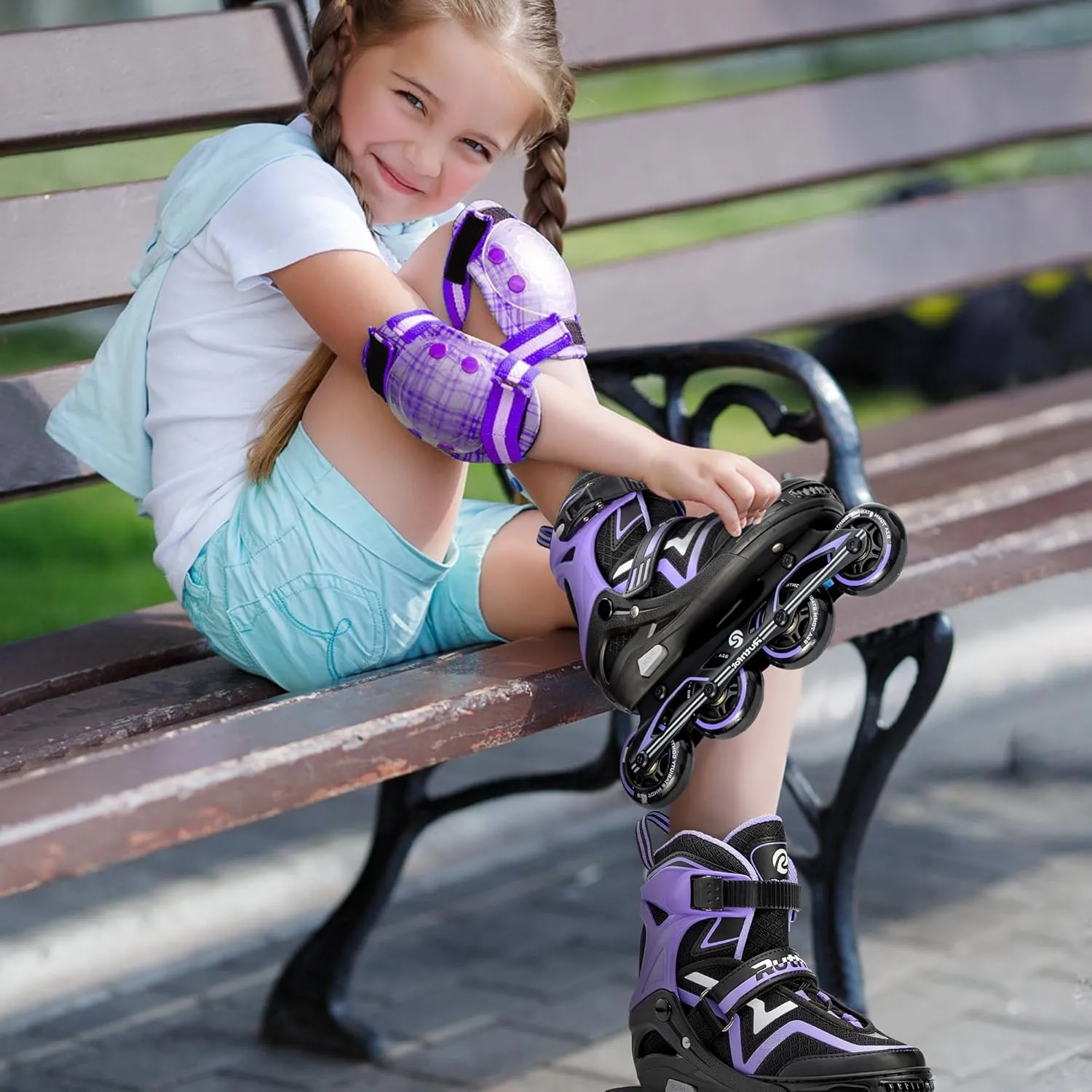 Adjustable Inline Skates for Boys and Girls with Full Light Up Wheels, Outdoor Rollerskates for Kids and Women