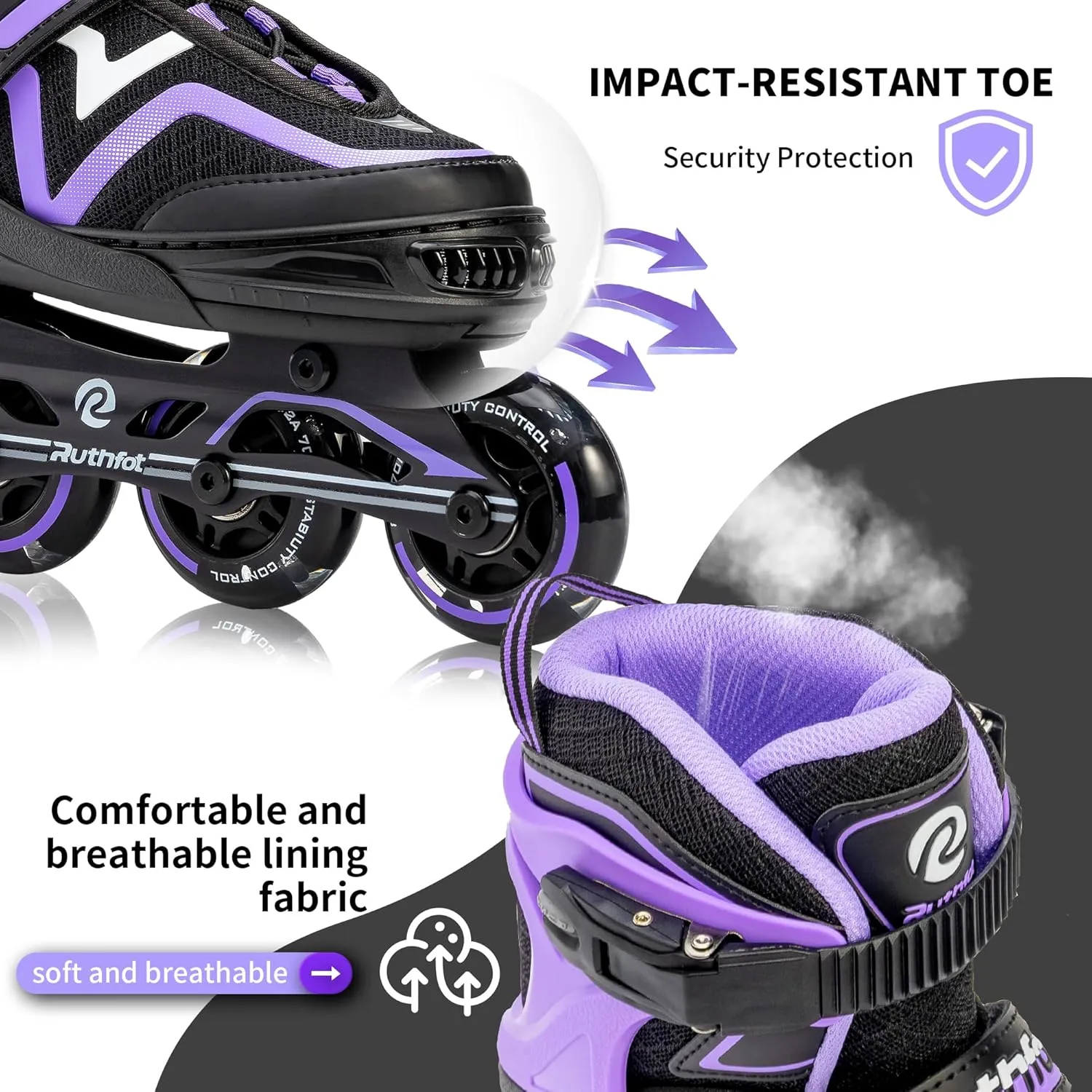 Adjustable Inline Skates for Boys and Girls with Full Light Up Wheels, Outdoor Rollerskates for Kids and Women
