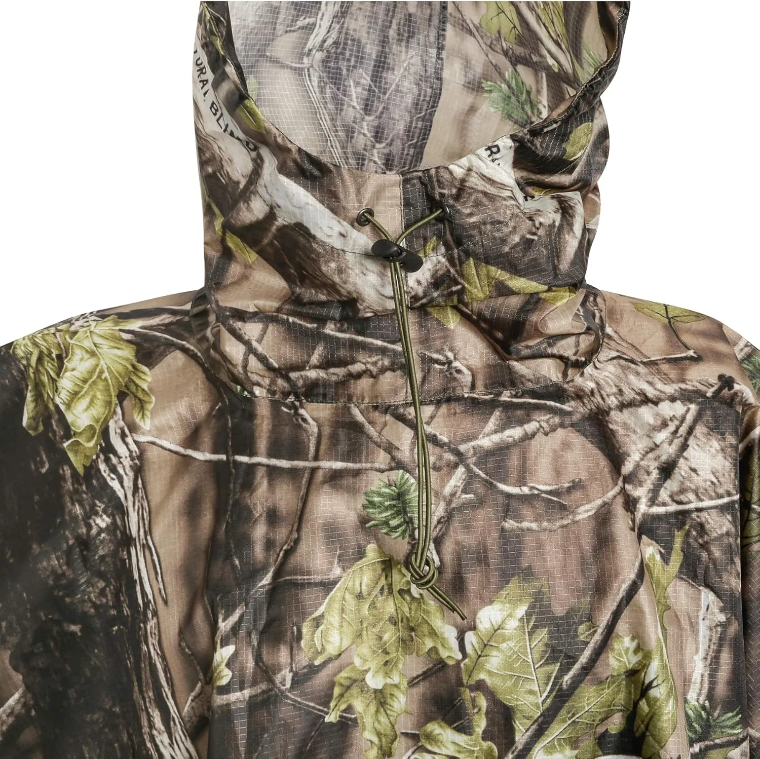 AUSCAMOTEK Camouflage Rain Poncho Hooded Waterproof Camo Raincoat with Blind Pattern for Hunting Hiking Camping Fishing