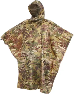 AUSCAMOTEK Camouflage Rain Poncho Hooded Waterproof Camo Raincoat with Blind Pattern for Hunting Hiking Camping Fishing