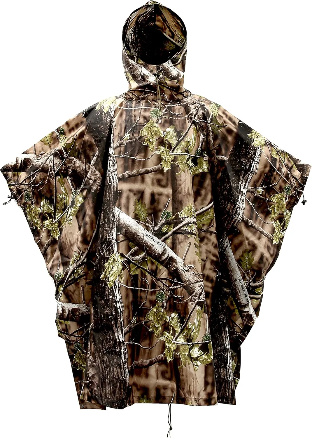 AUSCAMOTEK Camouflage Rain Poncho Hooded Waterproof Camo Raincoat with Blind Pattern for Hunting Hiking Camping Fishing