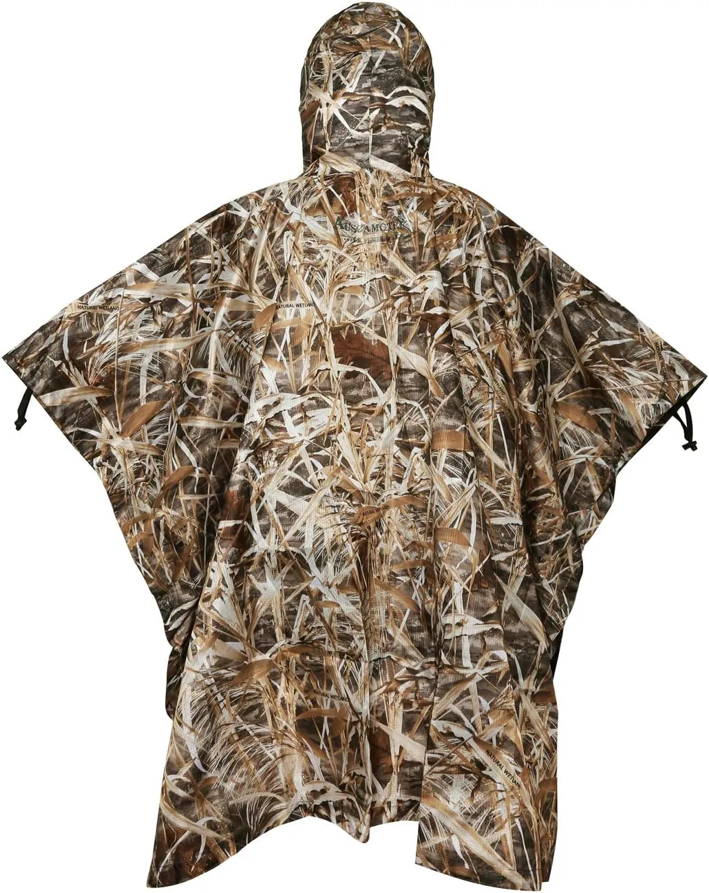 AUSCAMOTEK Camouflage Rain Poncho Hooded Waterproof Camo Raincoat with Blind Pattern for Hunting Hiking Camping Fishing