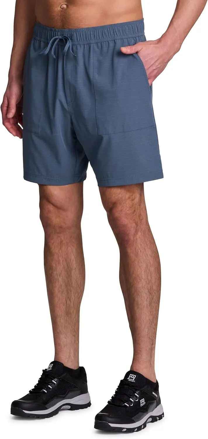 Avalanche Men's Hiking Short 7" Lightweight Woven Shorts with Pockets Elastic Waist Breathable Quick Dry Shorts for Workouts