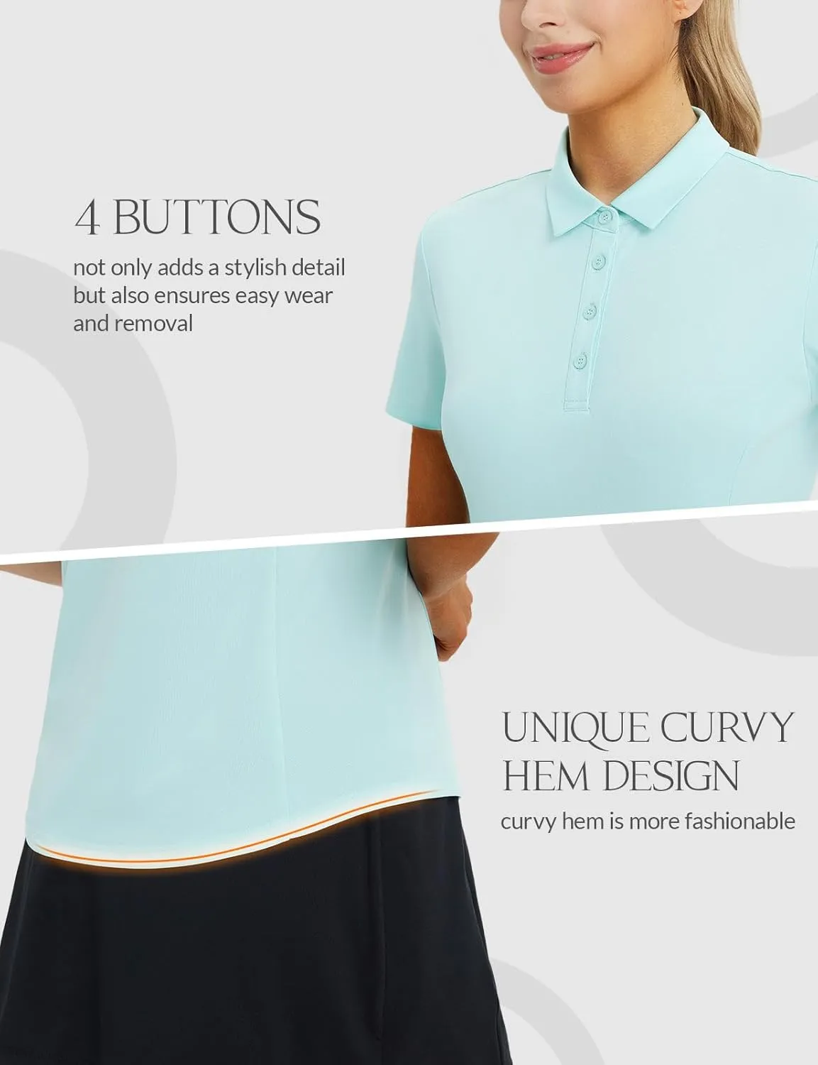 baleaf Women's Golf Shirts Polo Collared V Neck Shorts Sleeve Tennis Shirt Lightweight Quick Dry UPF50 