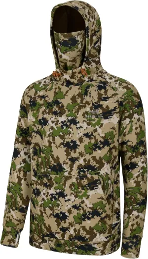 BASSDASH Mens Fishing Fleece Hoodie with Neck Gaiter Water Resistant Performance Hunting Sweatshirt FS18M