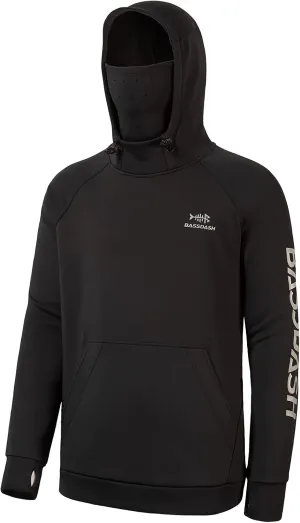 BASSDASH Mens Fishing Fleece Hoodie with Neck Gaiter Water Resistant Performance Hunting Sweatshirt FS18M