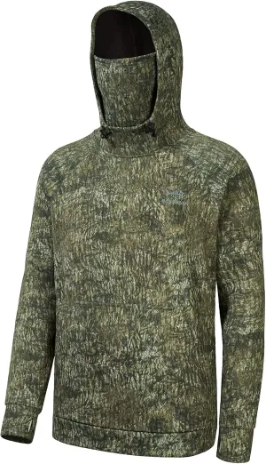 BASSDASH Mens Fishing Fleece Hoodie with Neck Gaiter Water Resistant Performance Hunting Sweatshirt FS18M