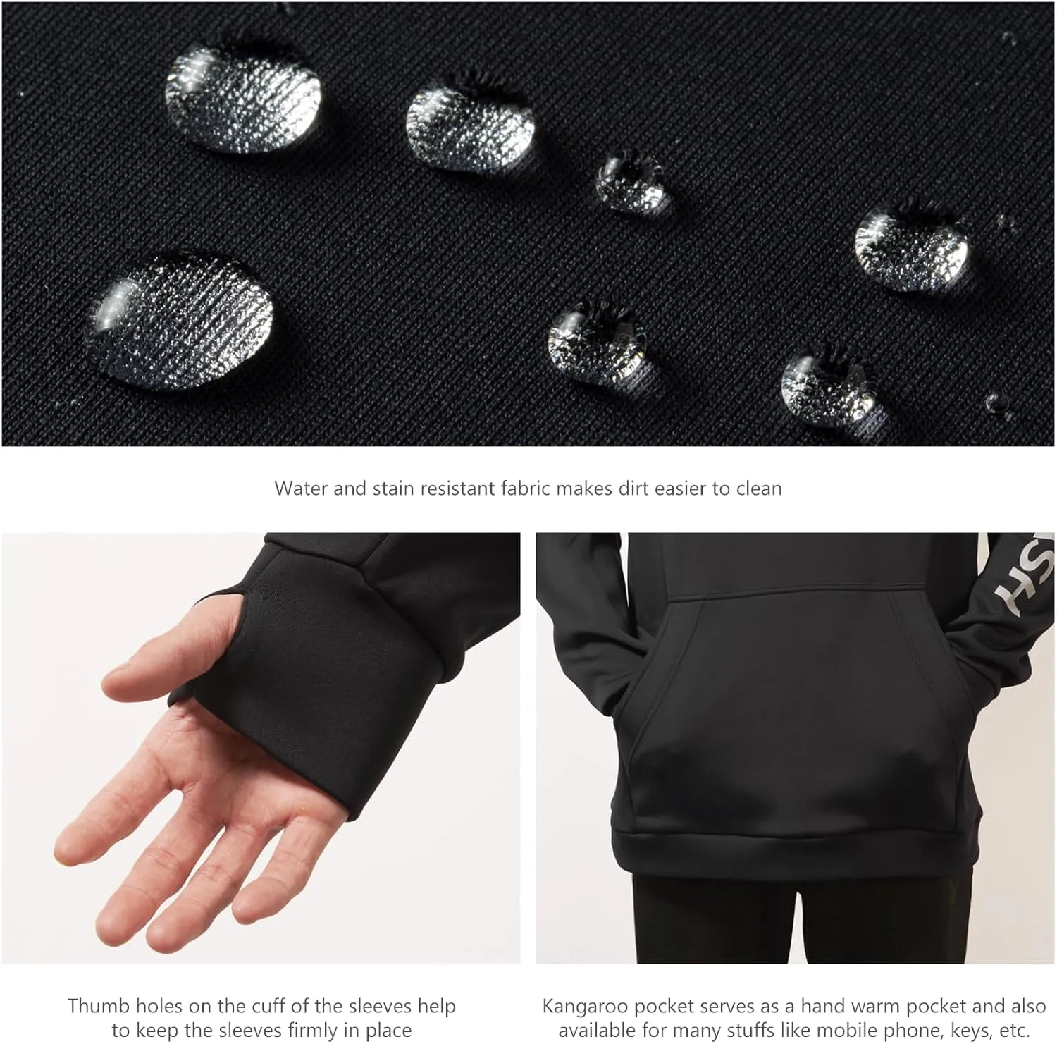 BASSDASH Mens Fishing Fleece Hoodie with Neck Gaiter Water Resistant Performance Hunting Sweatshirt FS18M