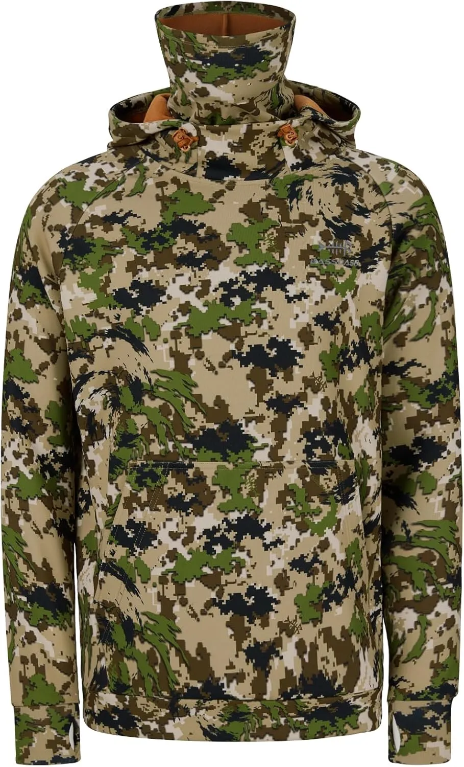 BASSDASH Mens Fishing Fleece Hoodie with Neck Gaiter Water Resistant Performance Hunting Sweatshirt FS18M
