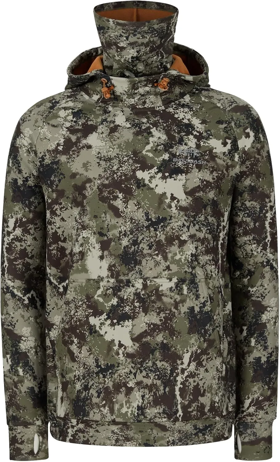 BASSDASH Mens Fishing Fleece Hoodie with Neck Gaiter Water Resistant Performance Hunting Sweatshirt FS18M
