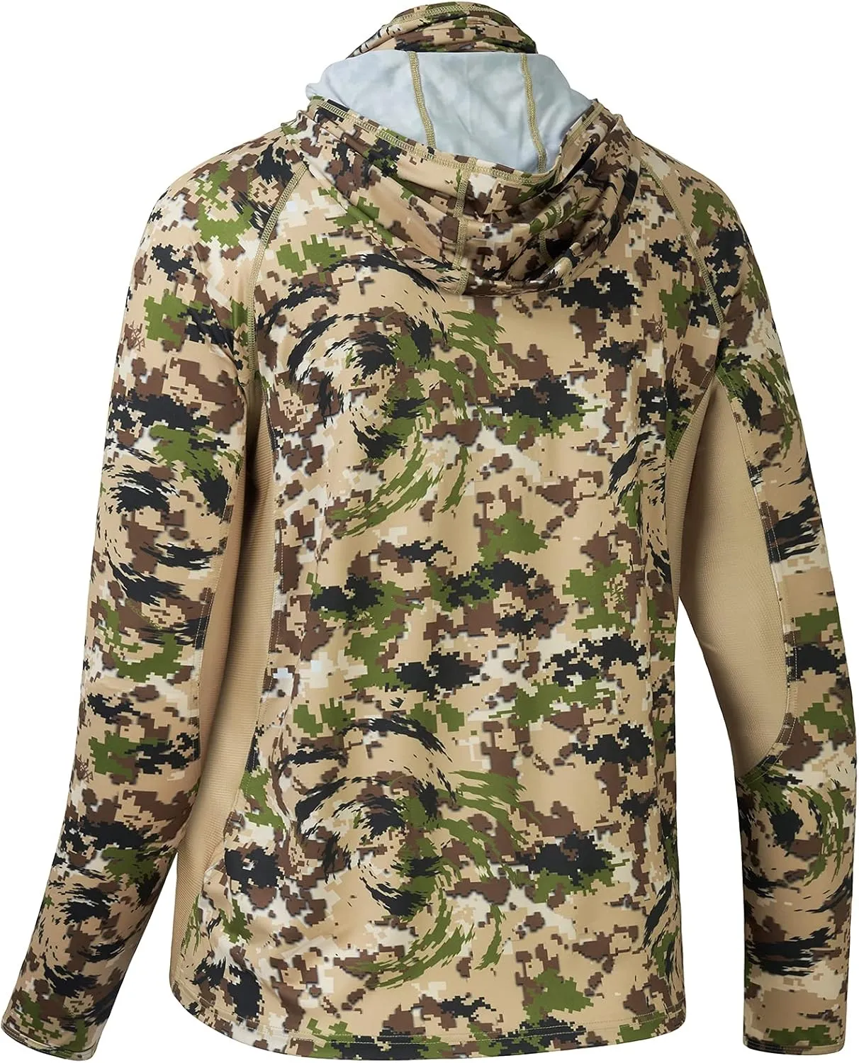 BASSDASH UPF 50  Mens Hunting Shirts with Mask Long Sleeve Camo Fishing Hoodie