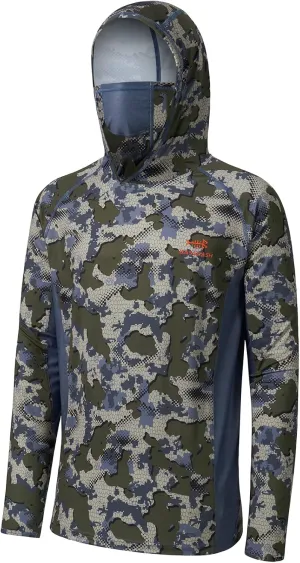 BASSDASH UPF 50  Mens Hunting Shirts with Mask Long Sleeve Camo Fishing Hoodie