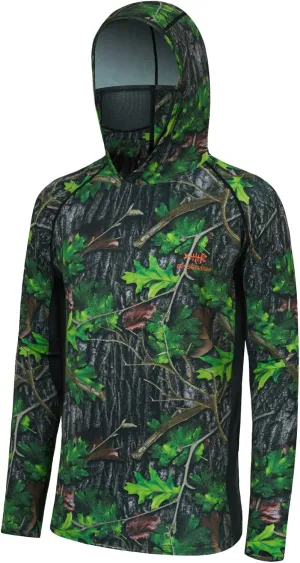 BASSDASH UPF 50  Mens Hunting Shirts with Mask Long Sleeve Camo Fishing Hoodie