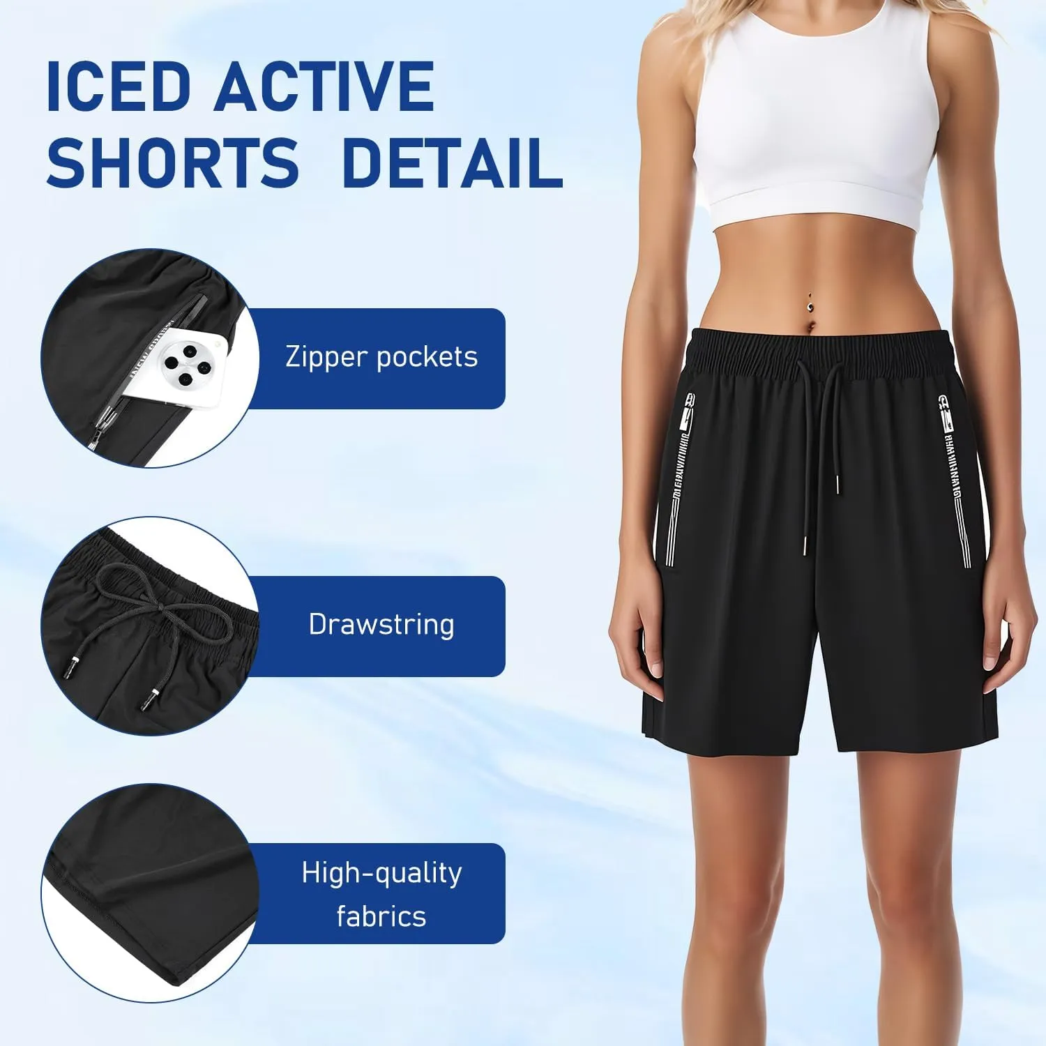 Beeswan Shorts,Iced Active Shorts for Women,Airyflex Women's Ultra Stretch Breathable Quick Drying Casual Shorts