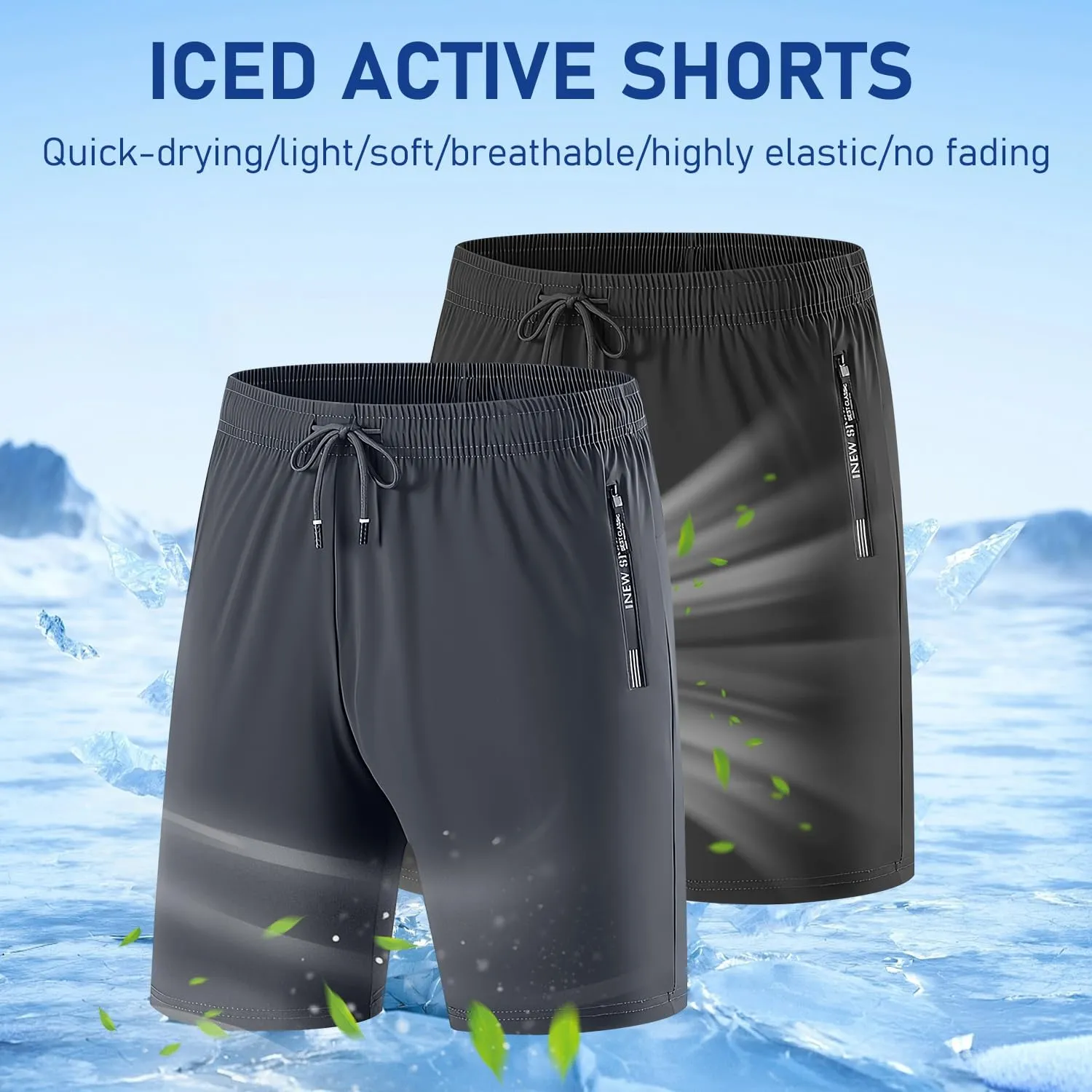 Beeswan Shorts,Iced Active Shorts for Women,Airyflex Women's Ultra Stretch Breathable Quick Drying Casual Shorts