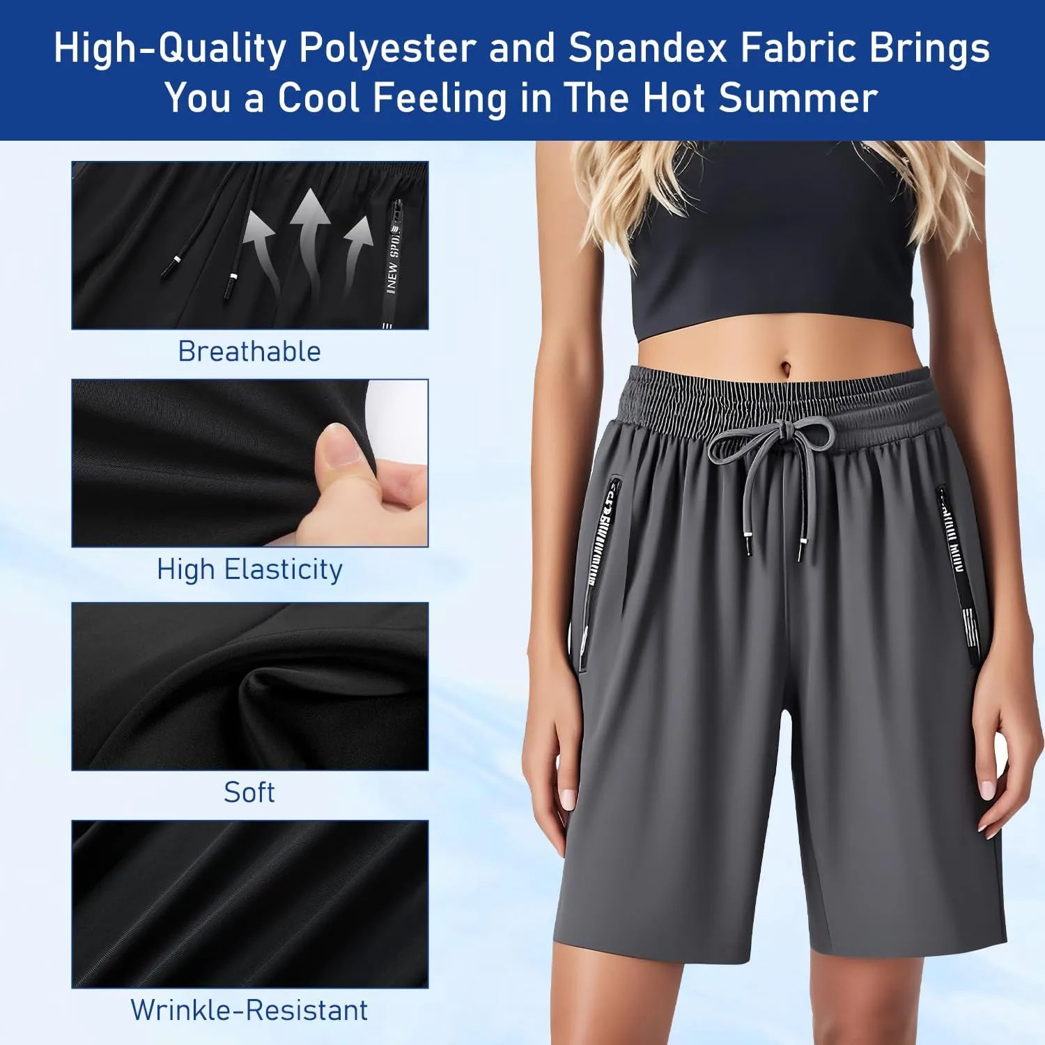 Beeswan Shorts,Iced Active Shorts for Women,Airyflex Women's Ultra Stretch Breathable Quick Drying Casual Shorts