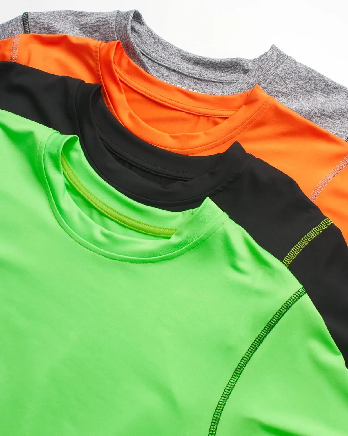 Black Bear Boys Youth Dry Fit T-Shirt - 4 Pack Active Athletic Performance Short Sleeve Shirts for Teens (Sizes: 4-18)