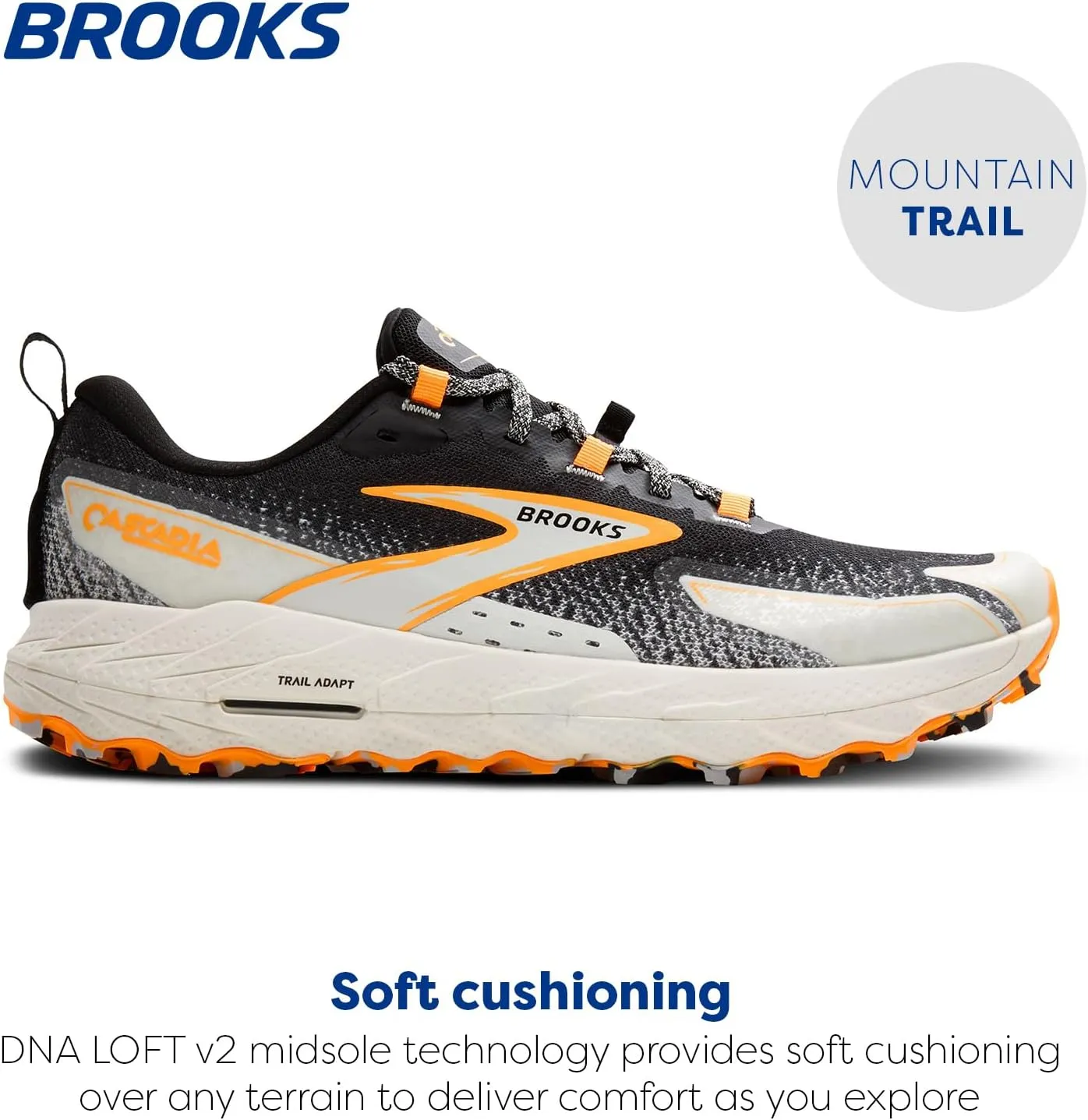 Brooks Mens Cascadia 18 Mountain Trail Running Shoe