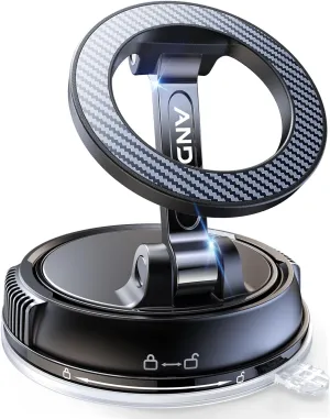 Car Phone Holder for Magsafe [78 LBS Strongest Suction & 2400gf Strongest Magnetic] 360 Adjustable Car Phone Mount, Phone Holders for Your Car for iPhone 16 Pro Max 15 14 13 12 Plus (Carbon Fiber)