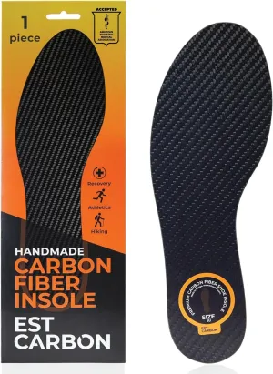 Carbon Fiber Insole - 1 pc, Men 12-12.5, Women 13 - Unisex Shoe Insert - Stiff Foot Plate - Orthotic Insole - Turf Toe, Hallux Rigidus, Flat Feet, Plantar Fasciitis, Mortons Extension