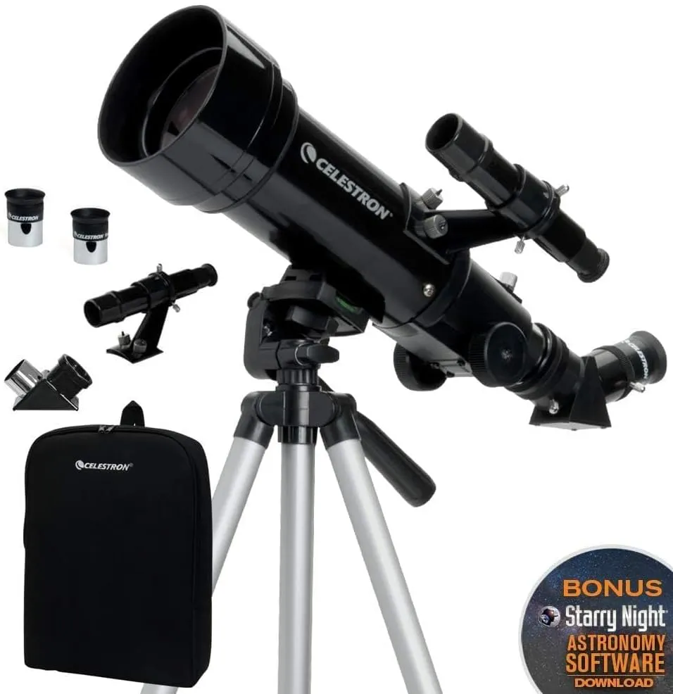Celestron 21035 Travel Scope 70 Portable Refractor Telescope Kit with Backpack, Black