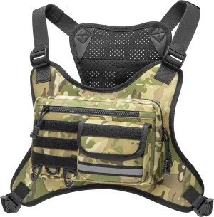 Chest Bag for Men Women, Tactical Vest with Removal Pistol Holster, Chest Pack for Hiking, Cycling, Workouts