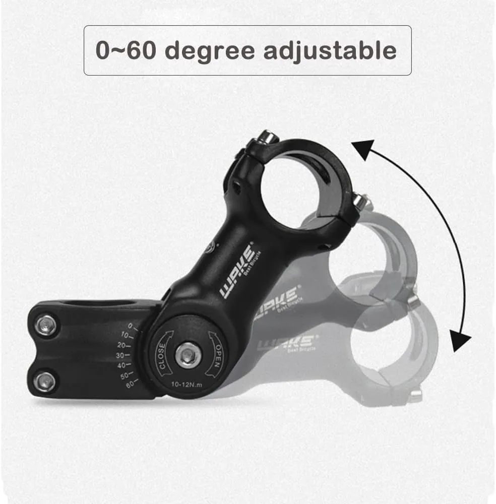 CYSKY Adjustable Bike Stem 31.8 25.4 90mm/110mm/130mm 0-60 Degree Adjustable MTB Stem Bike Handlebar Stem Riser for Mountain Bike, Road Bicycle, MTB, BMX, Cycling