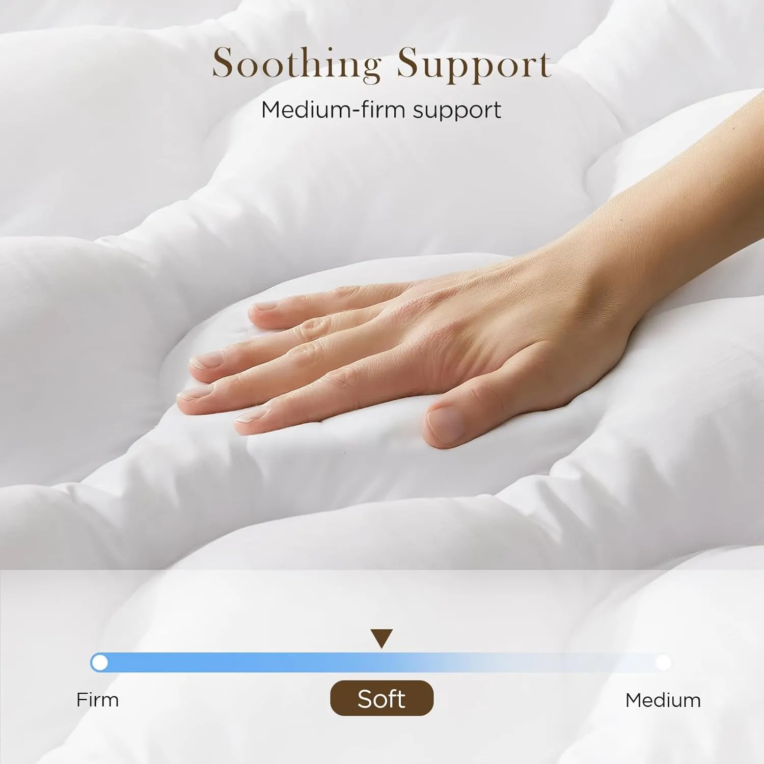Decroom 3 Inch Memory Foam Mattress Topper Queen Size for Back Pain Relief, Thicked Down Alternative-Lined Mattress PadFilled with Breathable & Soft Memory Foam Pillow Top, 80x60x3 Inch