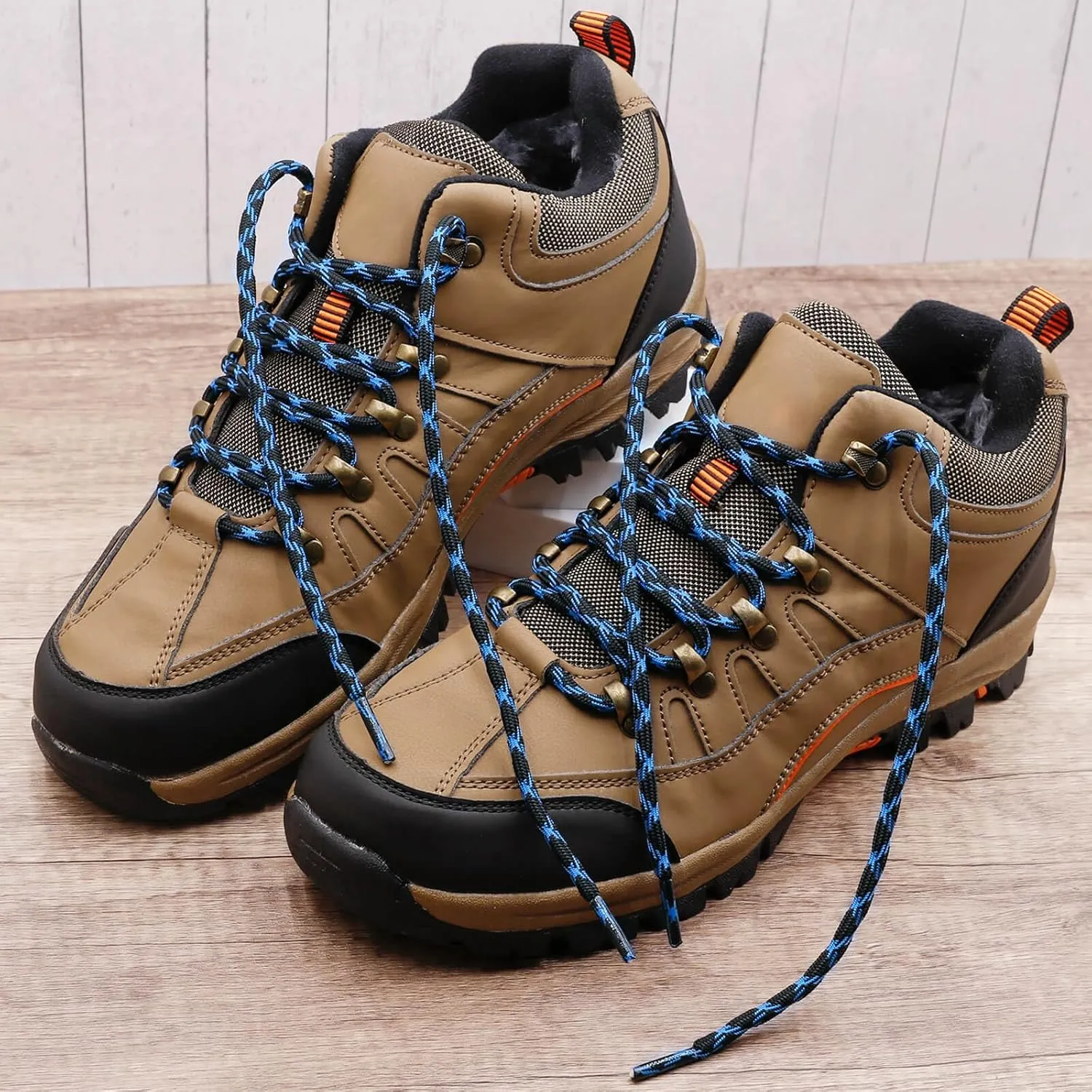 DELELE 2 Pair Round Wave Shape Non Slip Heavy Duty and Durable Outdoor Climbing Shoelaces Hiking Shoe Laces Shoestrings