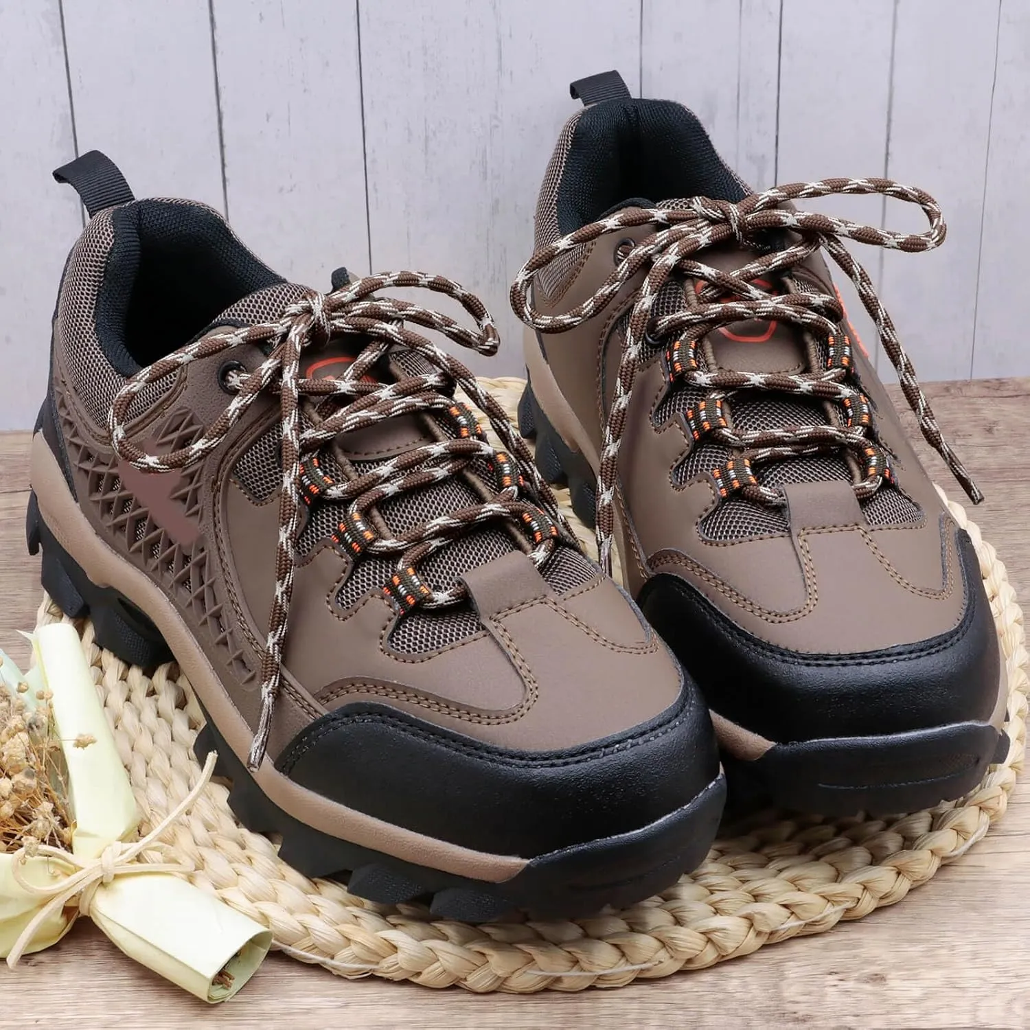 DELELE 2 Pair Round Wave Shape Non Slip Heavy Duty and Durable Outdoor Climbing Shoelaces Hiking Shoe Laces Shoestrings