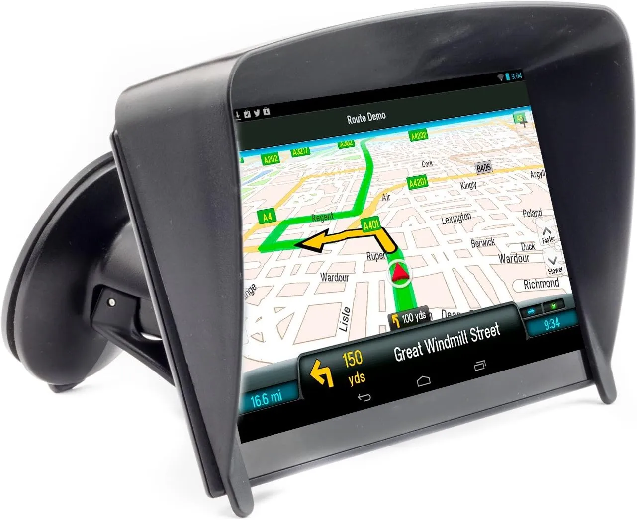 Digicharge 7 Inch GPS Sun Shade Anti Reflection Visor for Garmin Drivesmart 76 Dezl OTR700 780 RV 785 770 Dezlcam Fleet Overlander Catalyst Magellan RoadMate Junsun Shenen Xgody 7'' Truck Sun Screen