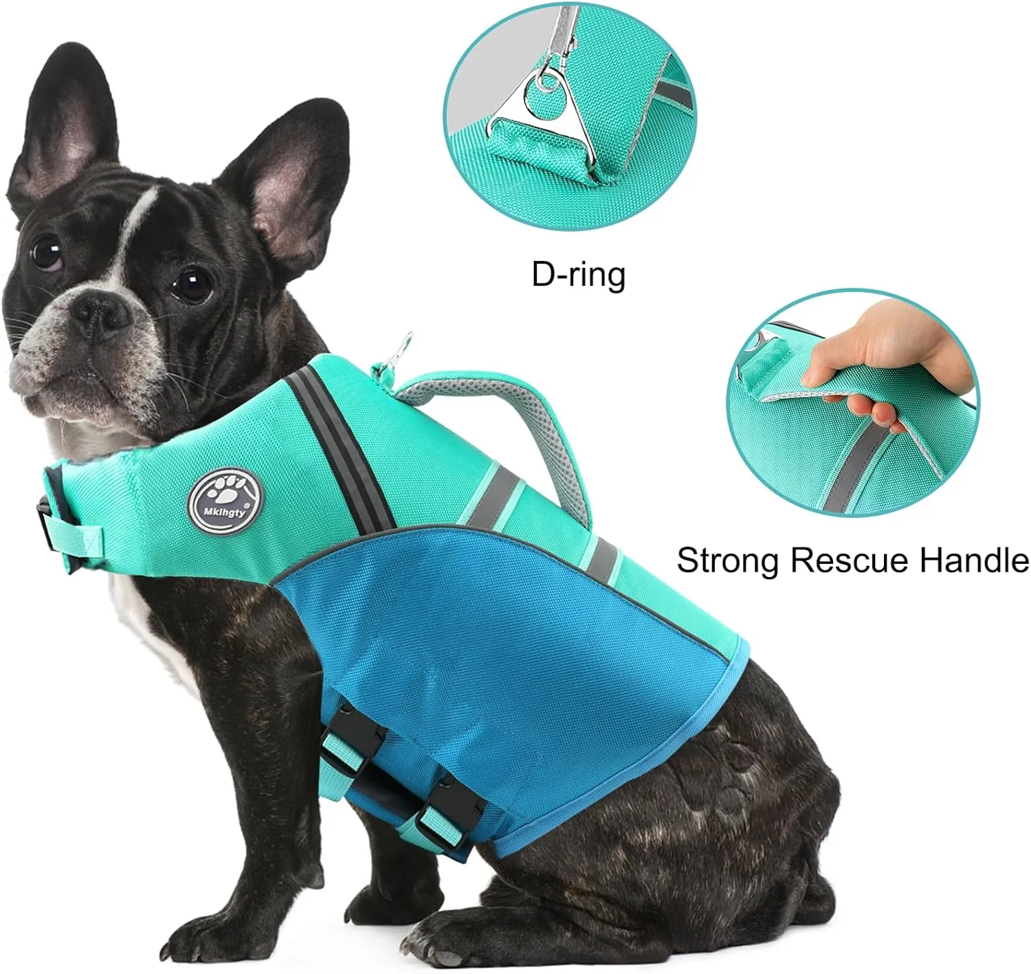 Dog Life Jacket for Swimming & Boating, Ripstop Safety Vest with Rescue Handle, High Buoyancy Preserver for Small Medium Large Dogs