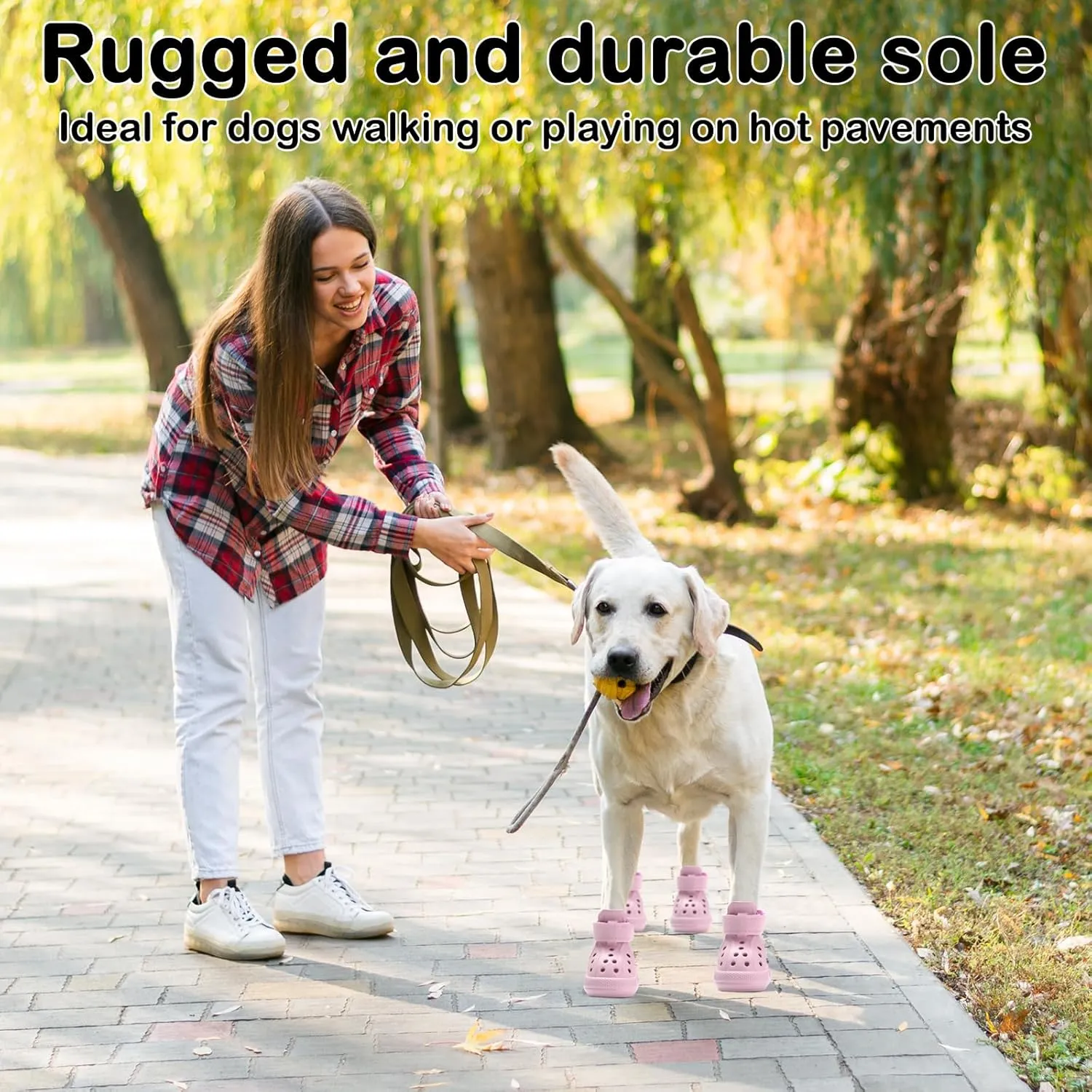 Dog Shoes for Hot Pavement,Non-Slip Waterproof Breathable Easy to Clean Put On and Take Off Dog Boots,Paw Protector for Hot Summer Roads Winter Snow (Pink, Size 5:(2.56"x1.97")(L*W))