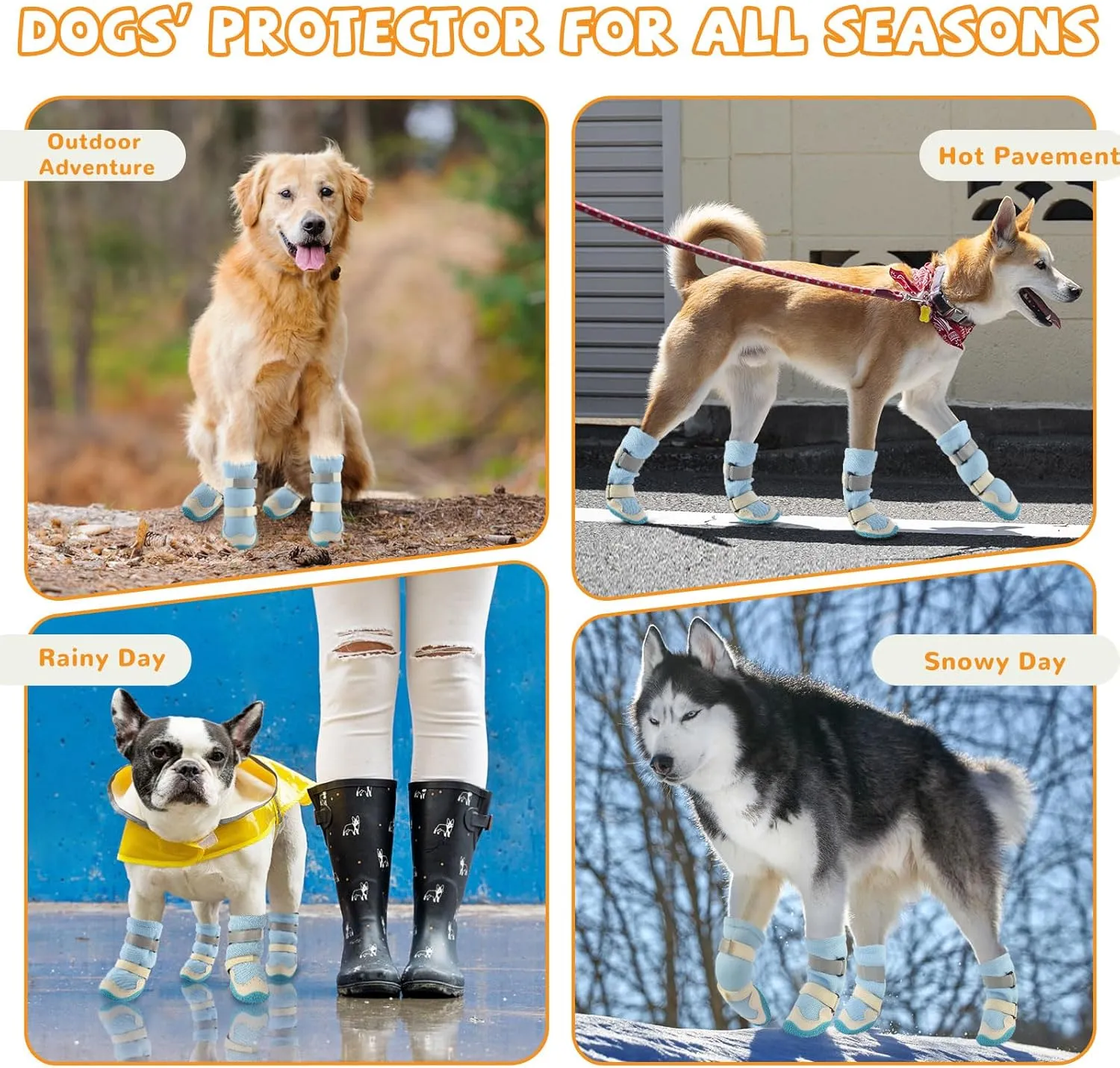 Dog Shoes for Medium Large Size Dogs, Breathable Dog Shoe for Hot Pavement, Dog Booties and Paw Protectors to Prevent Licking, Anti-Slip Dog Boots with Reflective for Summer, Hiking, Snow (Size 8)