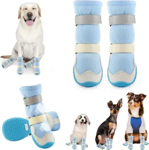 Dog Shoes for Medium Large Size Dogs, Breathable Dog Shoe for Hot Pavement, Dog Booties and Paw Protectors to Prevent Licking, Anti-Slip Dog Boots with Reflective for Summer, Hiking, Snow (Size 8)