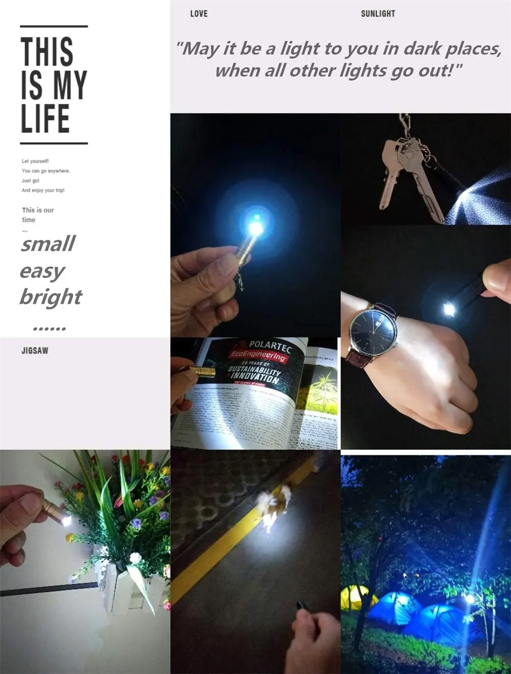 e1 Smallest Flaghlight Tiny Micro Mini Keychain Light Bright Long Lifetime Key Ring Light for Everyday Emergency Outdoor Walking Dog Hiking Camping Standby Lamp Gift for Parents Kids Friends