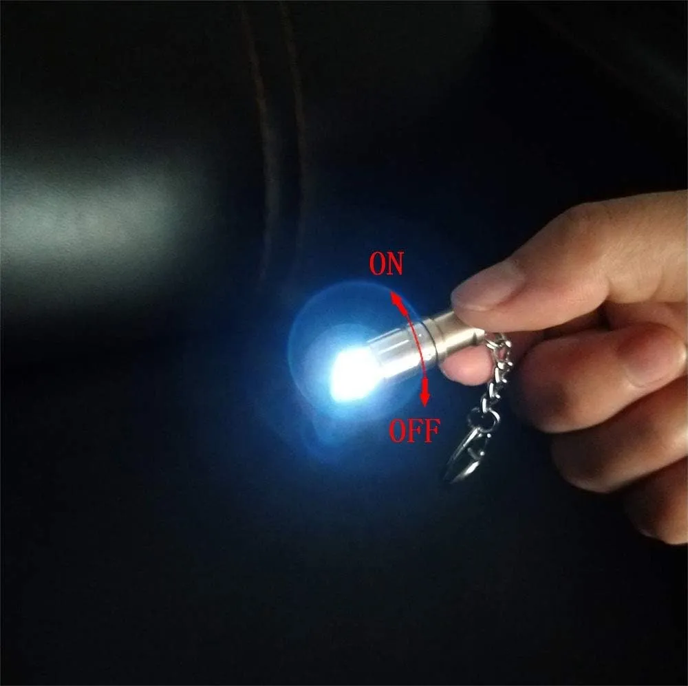 e1 Smallest Flaghlight Tiny Micro Mini Keychain Light Bright Long Lifetime Key Ring Light for Everyday Emergency Outdoor Walking Dog Hiking Camping Standby Lamp Gift for Parents Kids Friends