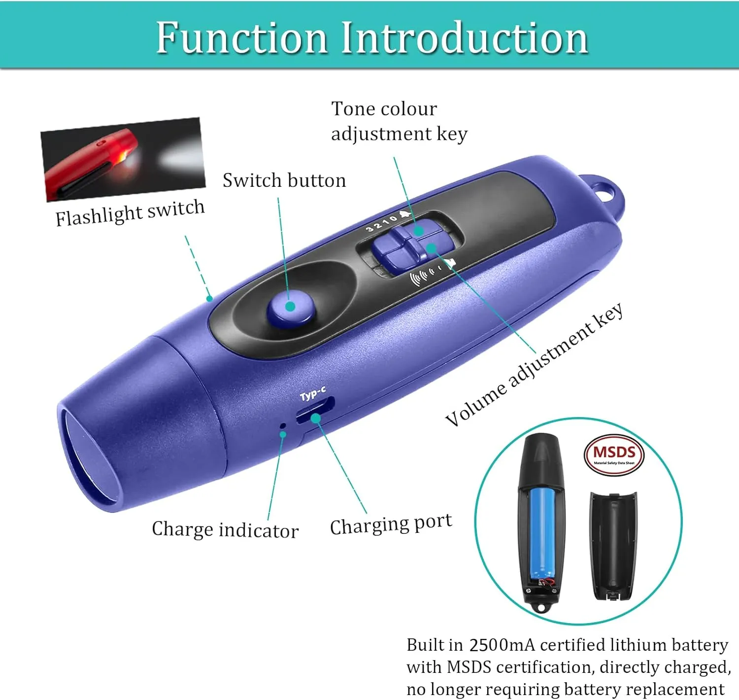 Electronic Whistle Rechargeable for Referees Coaches Teachers Electric Whistle Handheld Blowless Whistles with Lanyard for Outdoor Emergency Pet 4 Tones High Volume USB Charging